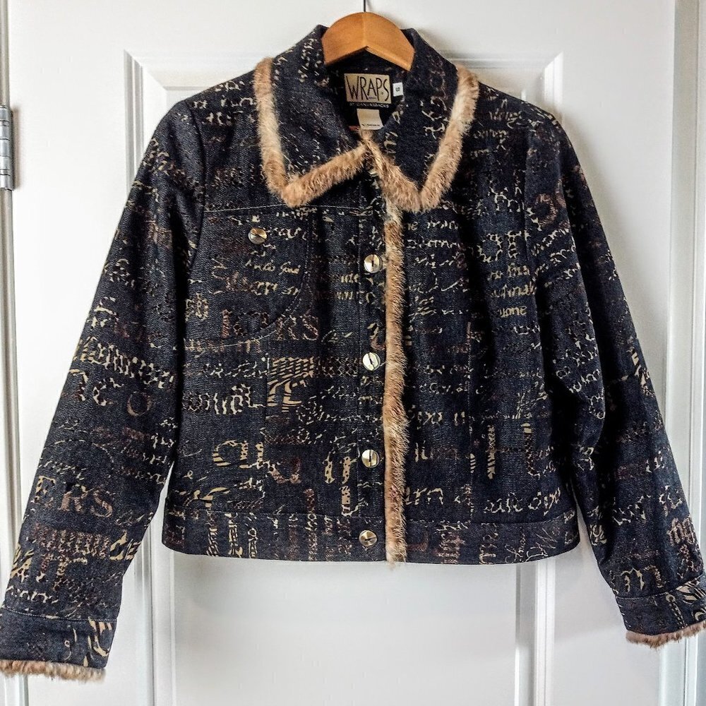 Wraps by Canvasbacks Rabbit Trim Print Jacket - Picture 2 of 10